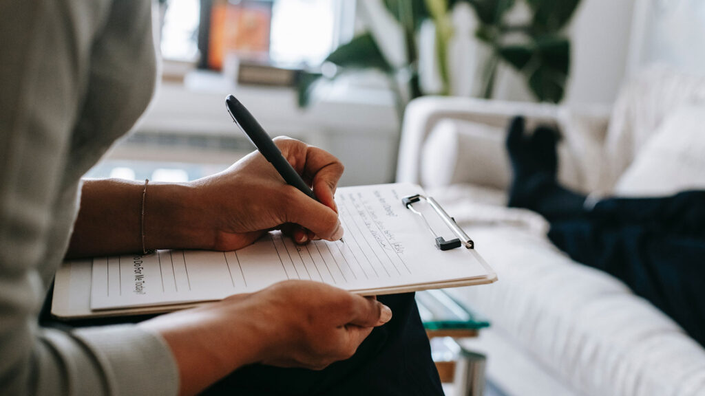 therapist in session