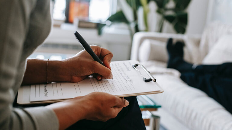 therapist in session