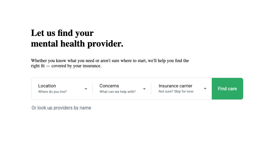 Headway provider search tool.