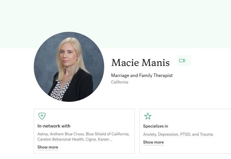 Macie Manis Headway provider.