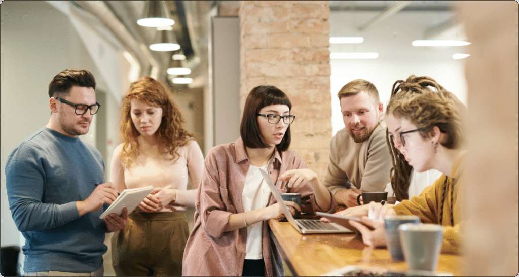 A man and a woman in a virtual therapy session
