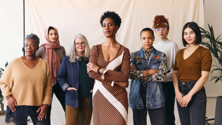 Multicultural group of women.